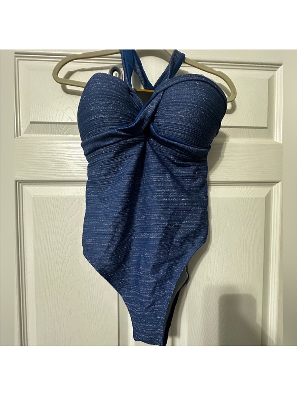 NWT Cupshe Women's One Piece - Shimmering Blue and Silver
